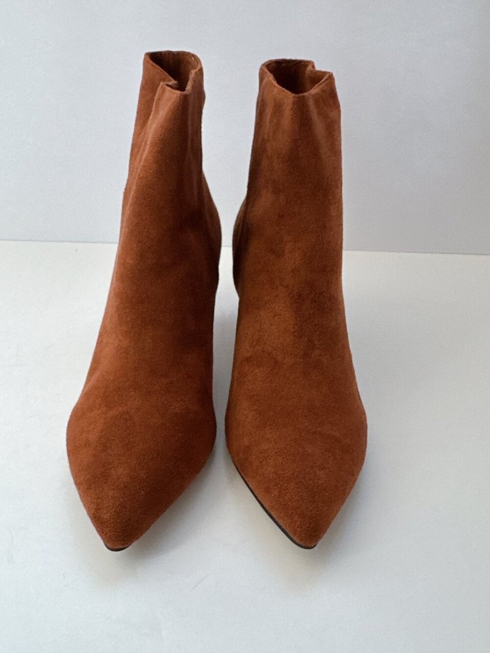 Size 8  Brown Suede Pointed Toe Ankle Boots Women’s Stiletto Booties